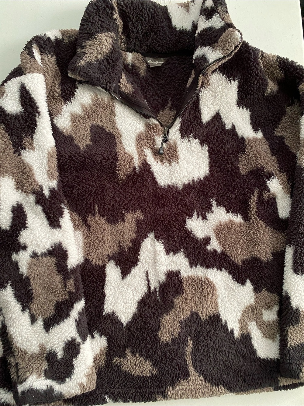 Eddie Bauer Sherpa Half-Zip Pullover - Black Brown White Camo (Women’s)